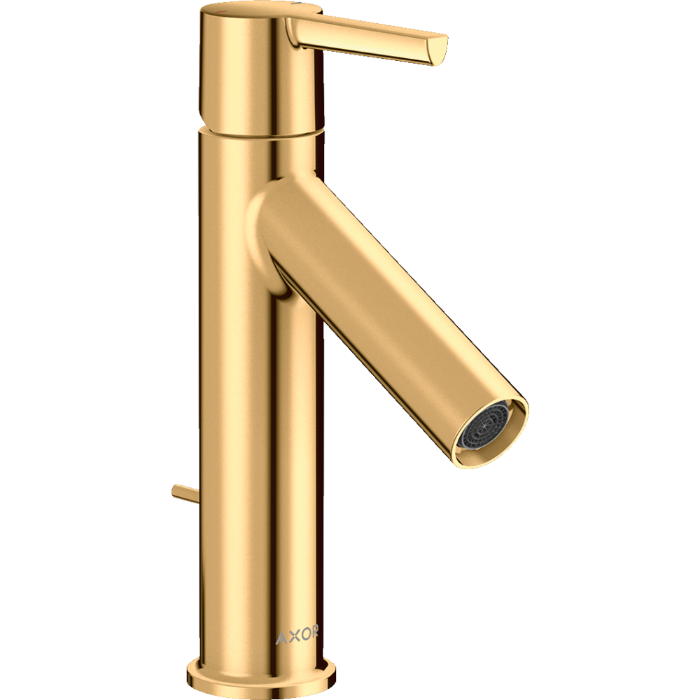 Смеситель для раковины Axor Starck 100, с рычаговой рукояткой, со сливным гарнитуром, 10001930, полированная медь