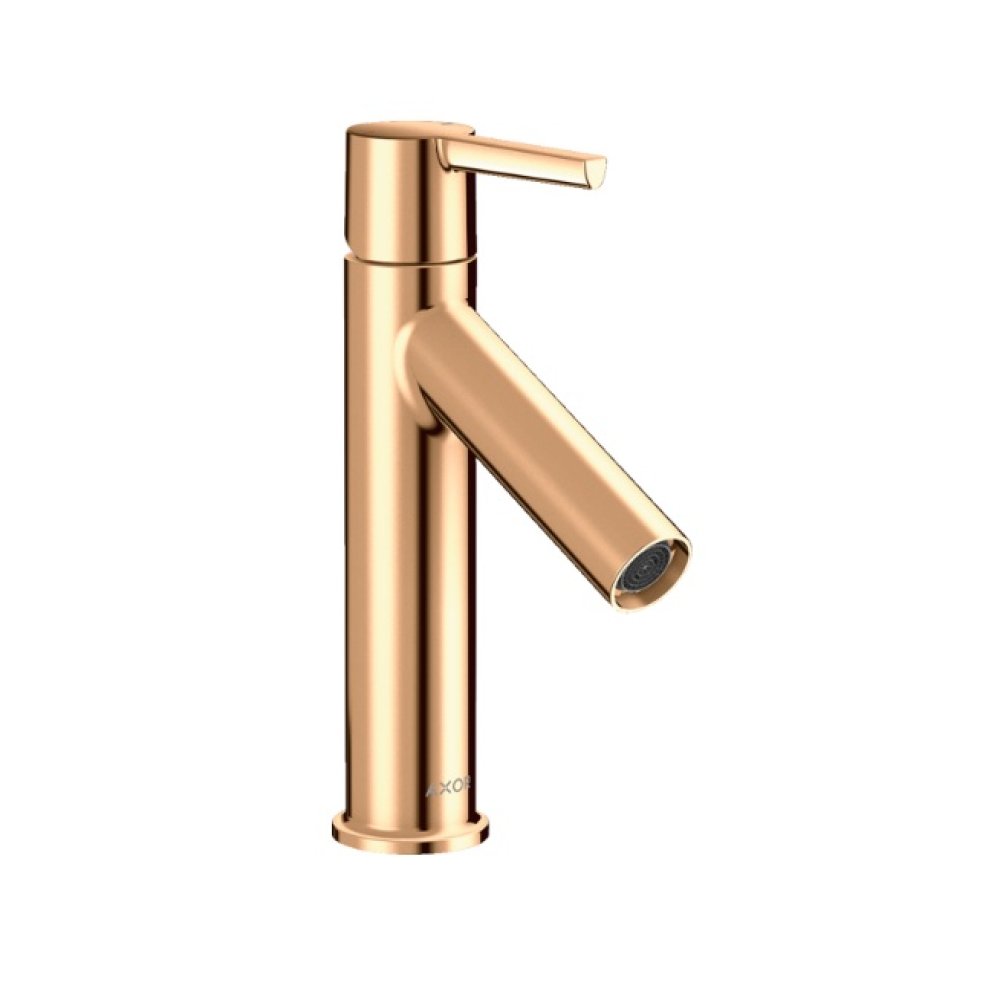 Смеситель для раковины Axor Starck 100, однорычажный, с рычаговой рукояткой, с не запираемым сливным набором, 10003130, полированная бронза