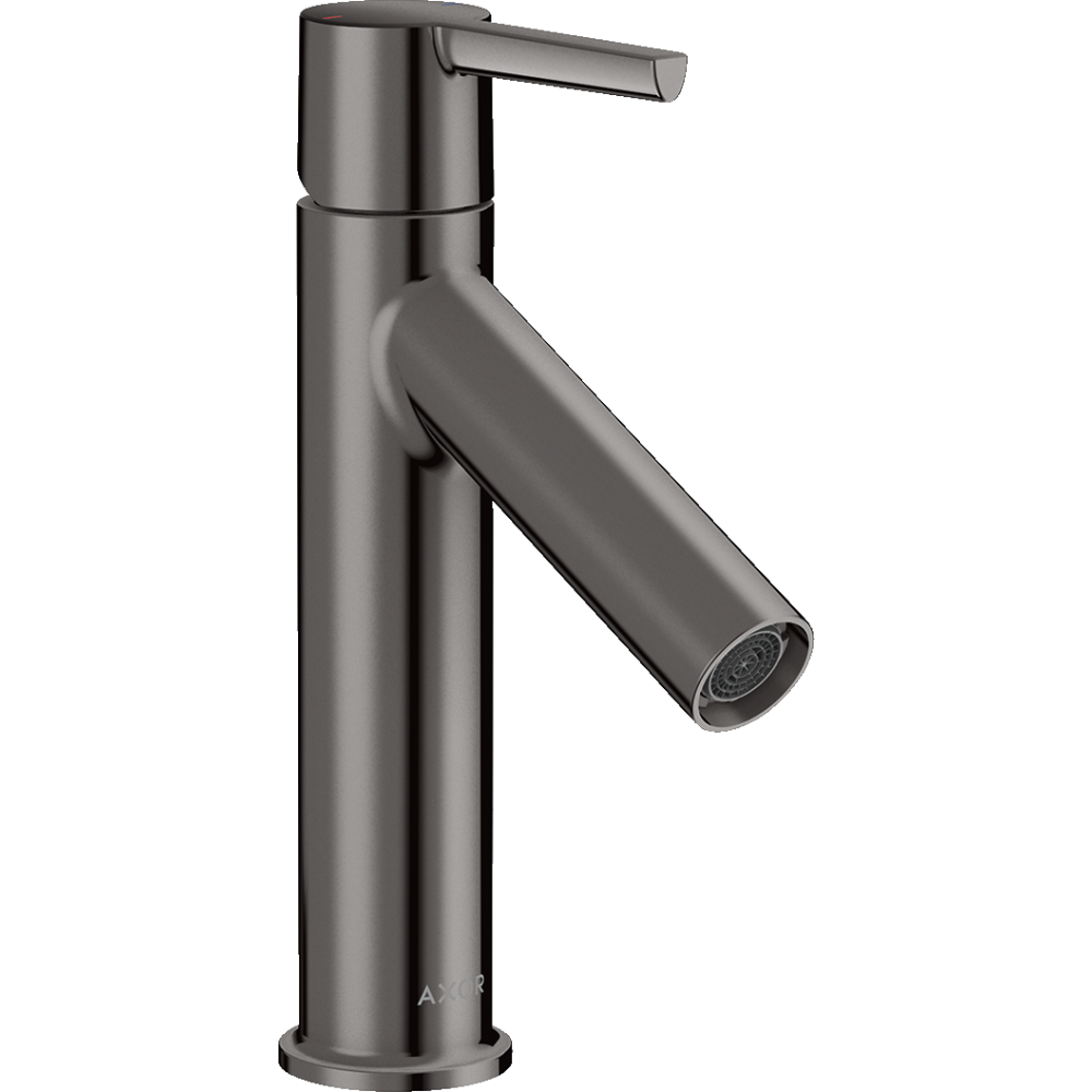 Смеситель для раковины Axor Starck 100, однорычажный, с рычаговой рукояткой, с не запираемым сливным набором, 10003330, полированный черный хром 
