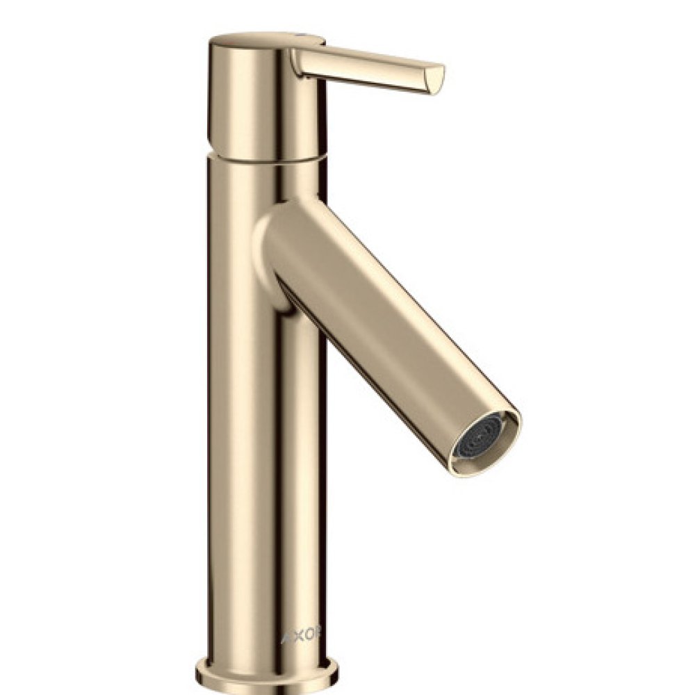 Смеситель для раковины Axor Starck 100, однорычажный, с рычаговой рукояткой, с не запираемым сливным набором, 10003830, полированный никель