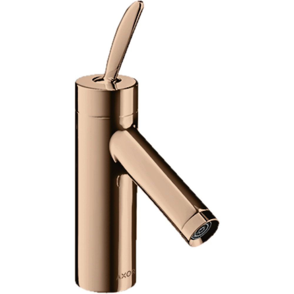 Смеситель для раковины Axor Starck 70, однорычажный, со сливным гарнитуром, 10010300, полированное красное золото 