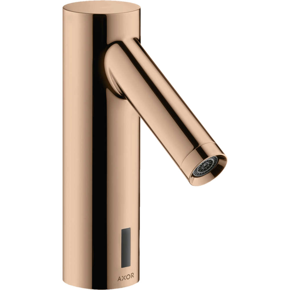 Смеситель для раковины Axor Starck, электронный, без регулировки температуры, питание от батареек, 10106300, полированное красное золото 