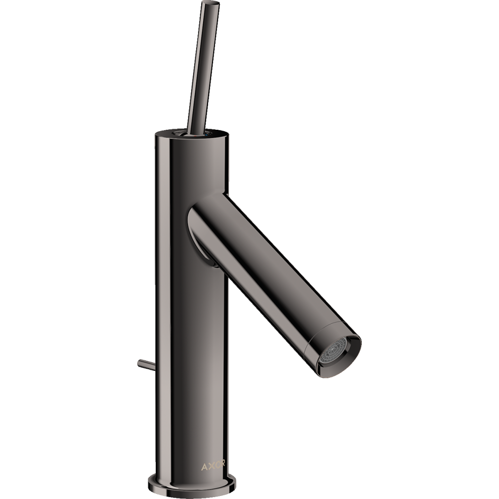 Смеситель для раковины Axor Starck, однорычажный, с тонкой рукояткой, со сливным гарнитуром, 10111330, полированный черный хром 