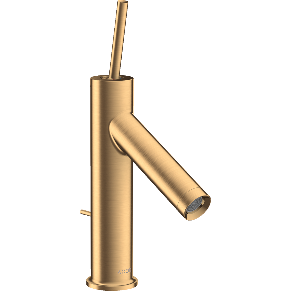 Смеситель для раковины Axor Starck, однорычажный, с тонкой рукояткой, со сливным гарнитуром, 10111950, шлифованная медь
