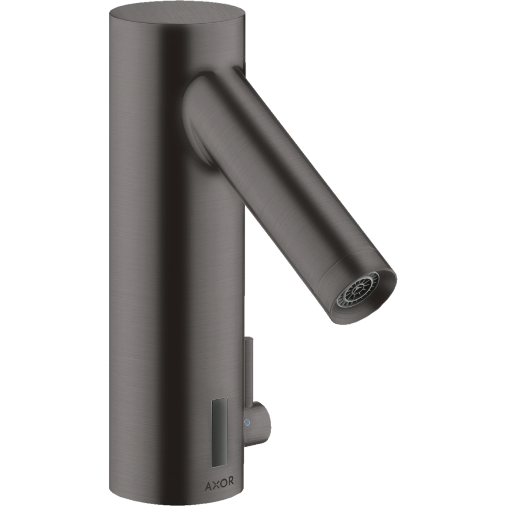 Смеситель для раковины Axor Starck, электронный, с регулировкой температуры, питание от сети 230 В, 10140340, шлифованный черный хром 