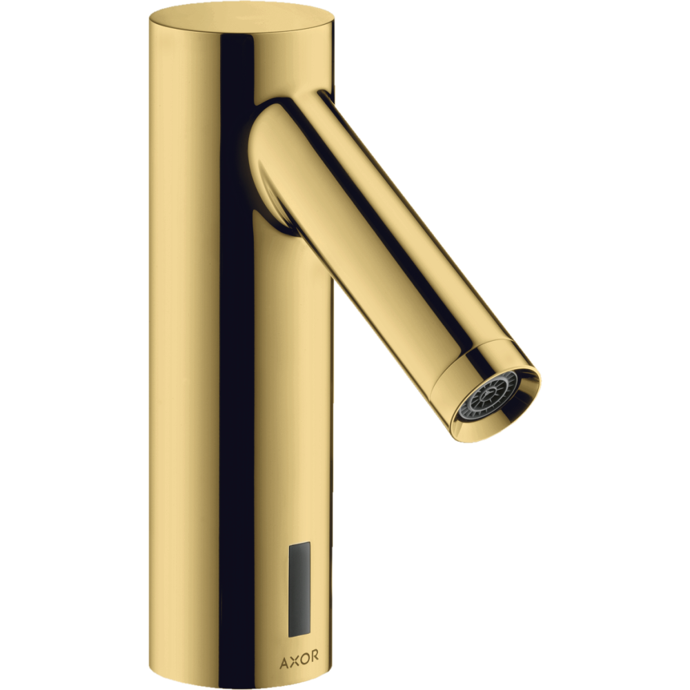 Смеситель для раковины Axor Starck, электронный, без регулировки температуры, питание от сети 230 В, 10145990, полированное золото