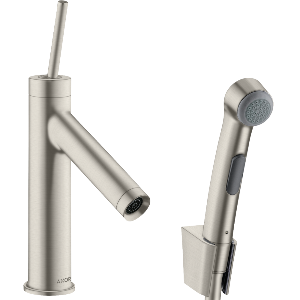 Смеситель для раковины и набор для биде Axor Starck 90, 10300800, сталь
