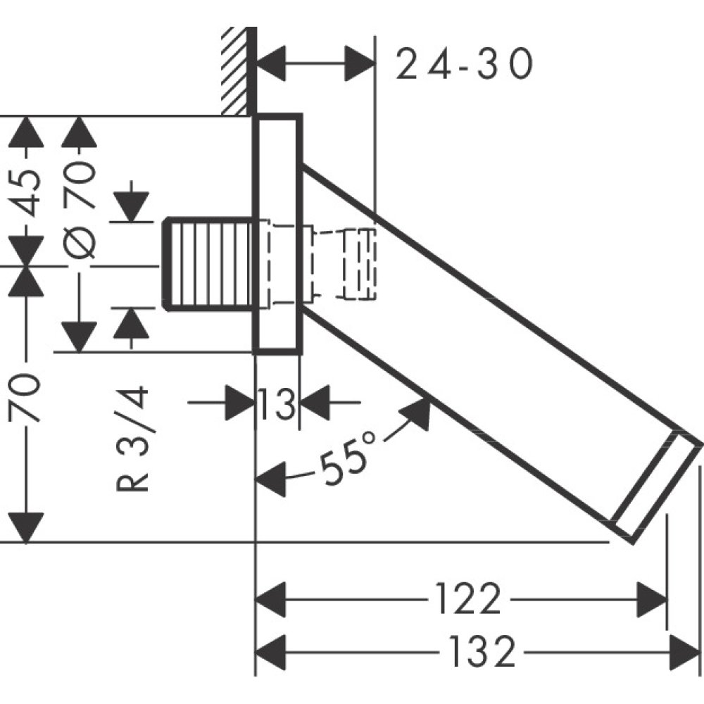 Излив на ванну Axor Starck, 10410800, сталь