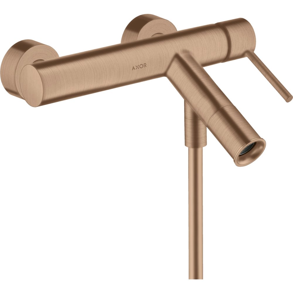 Смеситель для ванны Axor Starck, однорычажный, внешнего монтажа, с круглой рычаговой рукояткой, 10411310, шлифованное красное золото