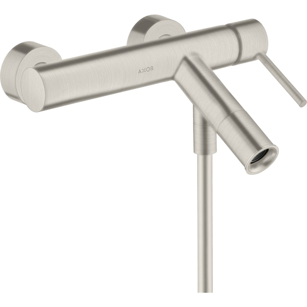 Смеситель для ванны Axor Starck, однорычажный, внешнего монтажа, с круглой рычаговой рукояткой, 10411800, сталь