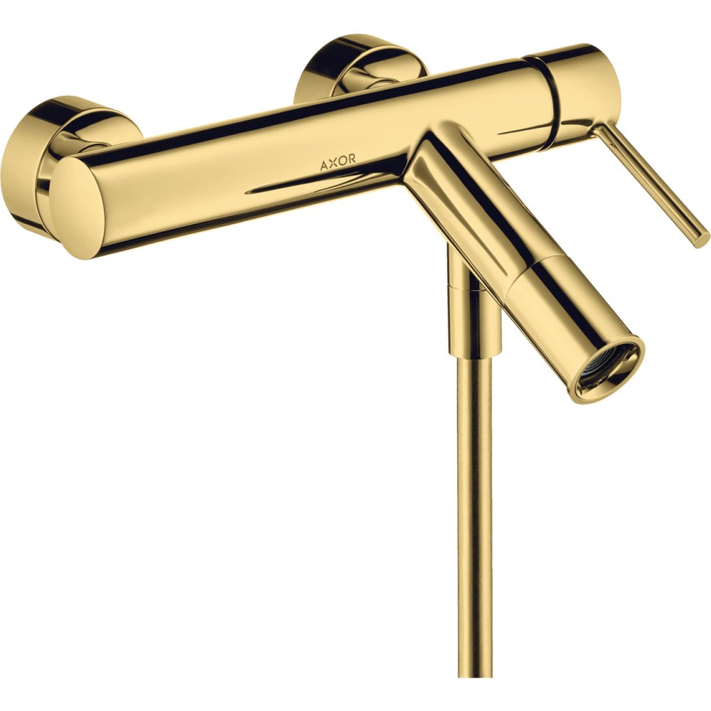 Смеситель для ванны Axor Starck, однорычажный, внешнего монтажа, с круглой рычаговой рукояткой, 10411990, полированное золото