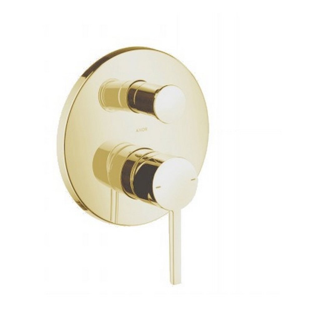 Смеситель для ванны Axor Starck, однорычажный, скрытого монтажа, с плоской рычаговой рукояткой, 10414250, шлифованное золото