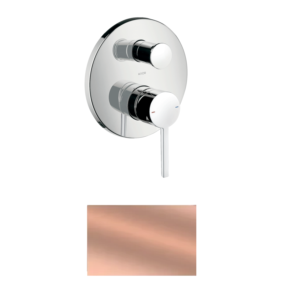 Смеситель для ванны Axor Starck, однорычажный, скрытого монтажа, с плоской рычаговой рукояткой, 10414300, полированное красное золото 