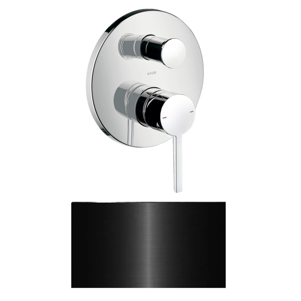 Смеситель для ванны Axor Starck, однорычажный, скрытого монтажа, с плоской рычаговой рукояткой, 10414330, полированный черный хром 