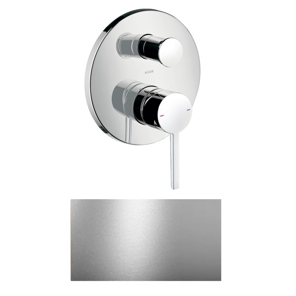 Смеситель для ванны Axor Starck, однорычажный, скрытого монтажа, с плоской рычаговой рукояткой, 10414800, сталь