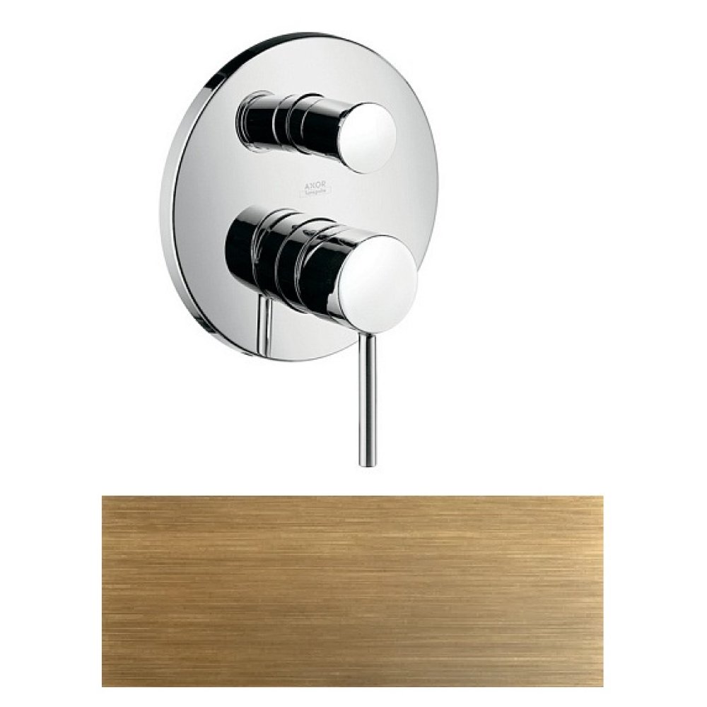 Смеситель для ванны Axor Starck, однорычажный, скрытого монтажа, с круглой рычаговой рукояткой, 10416140, шлифованная бронза