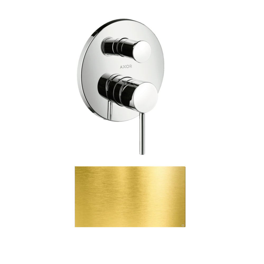 Смеситель для ванны Axor Starck, однорычажный, скрытого монтажа, с круглой рычаговой рукояткой, 10416250, шлифованное золото