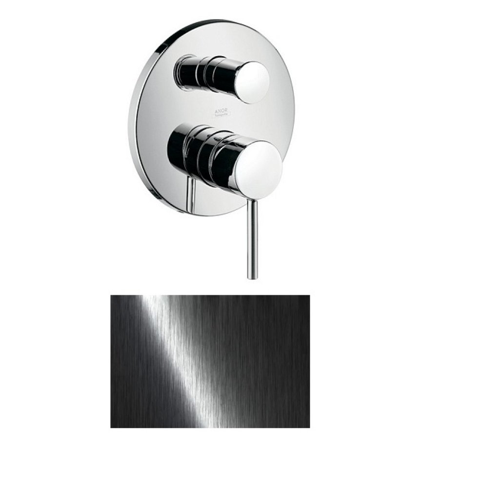 Смеситель для ванны Axor Starck, однорычажный, скрытого монтажа, с круглой рычаговой рукояткой, 10416340, шлифованный черный хром 