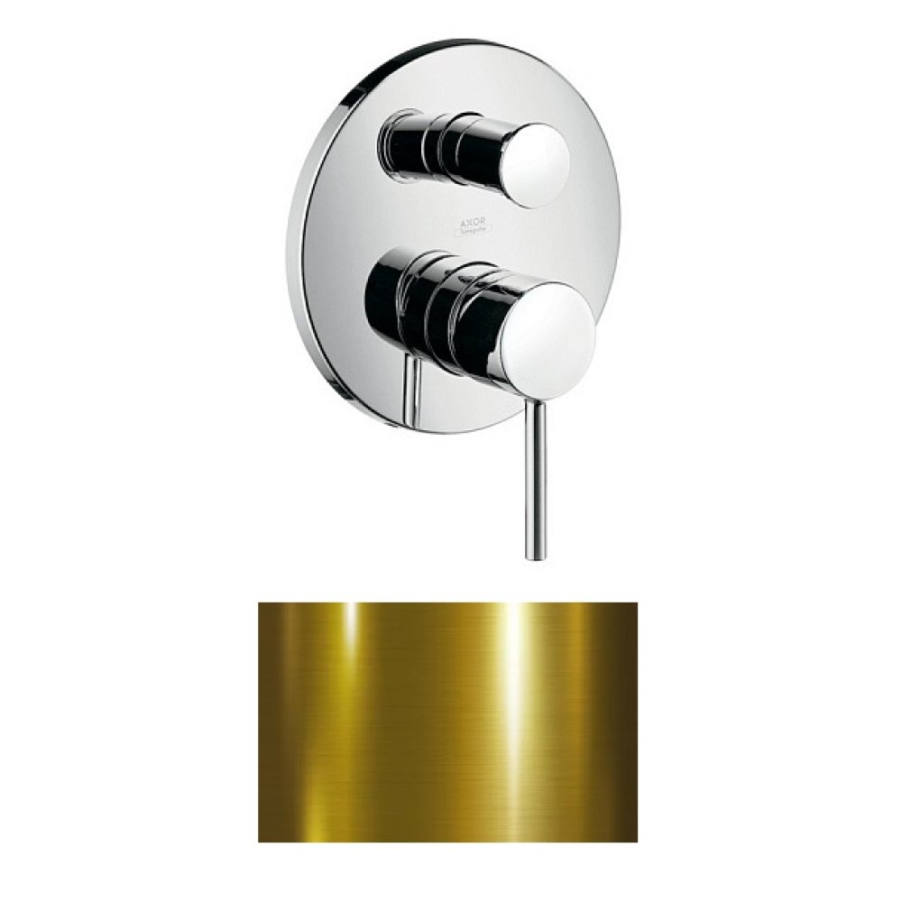 Смеситель для ванны Axor Starck, однорычажный, скрытого монтажа, с круглой рычаговой рукояткой, 10416990, полированное золото