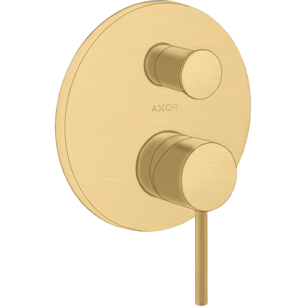 Смеситель для ванны Axor Starck, однорычажный, скрытого монтажа, с круглой рычаговой рукояткой, со встроенной защитной комбинацией EN1717, 10418250, шлифованное золото