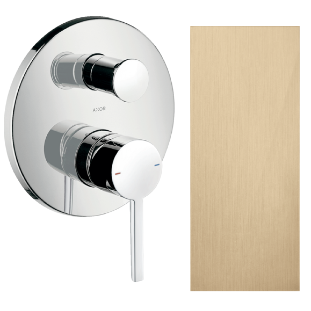 Смеситель для ванны Axor Starck, однорычажный, скрытого монтажа, с плоской рычаговой рукояткой, со встроенной защитной комбинацией EN1717