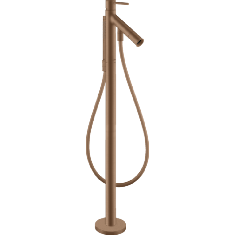 Смеситель для ванны напольный Axor Starck, однорычажный, с плоской рычаговой рукояткой, 10455310, шлифованное красное золото