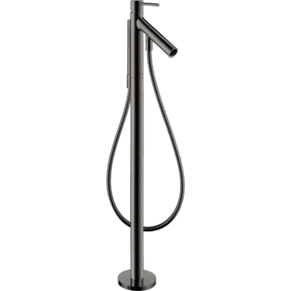 Смеситель для ванны напольный Axor Starck, однорычажный, с плоской рычаговой рукояткой, 10455330, полированный черный хром 