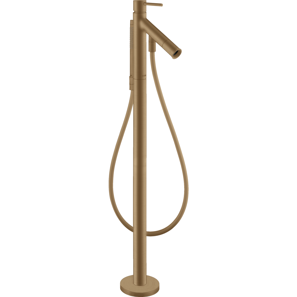 Смеситель для ванны напольный Axor Starck, однорычажный, с круглой рычаговой рукояткой, 10456140, шлифованная бронза