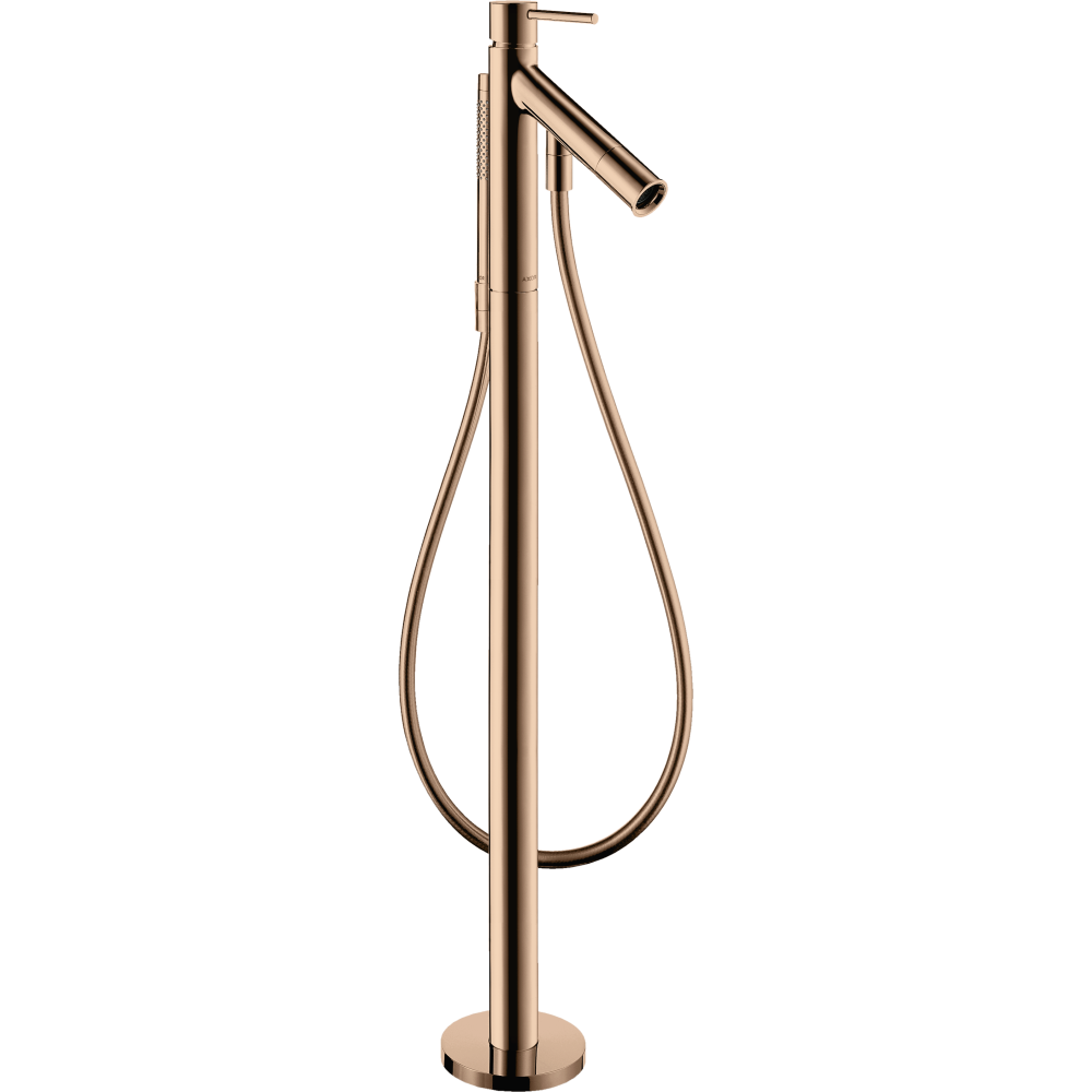 Смеситель для ванны напольный Axor Starck, однорычажный, с круглой рычаговой рукояткой, 10456300, полированное красное золото 