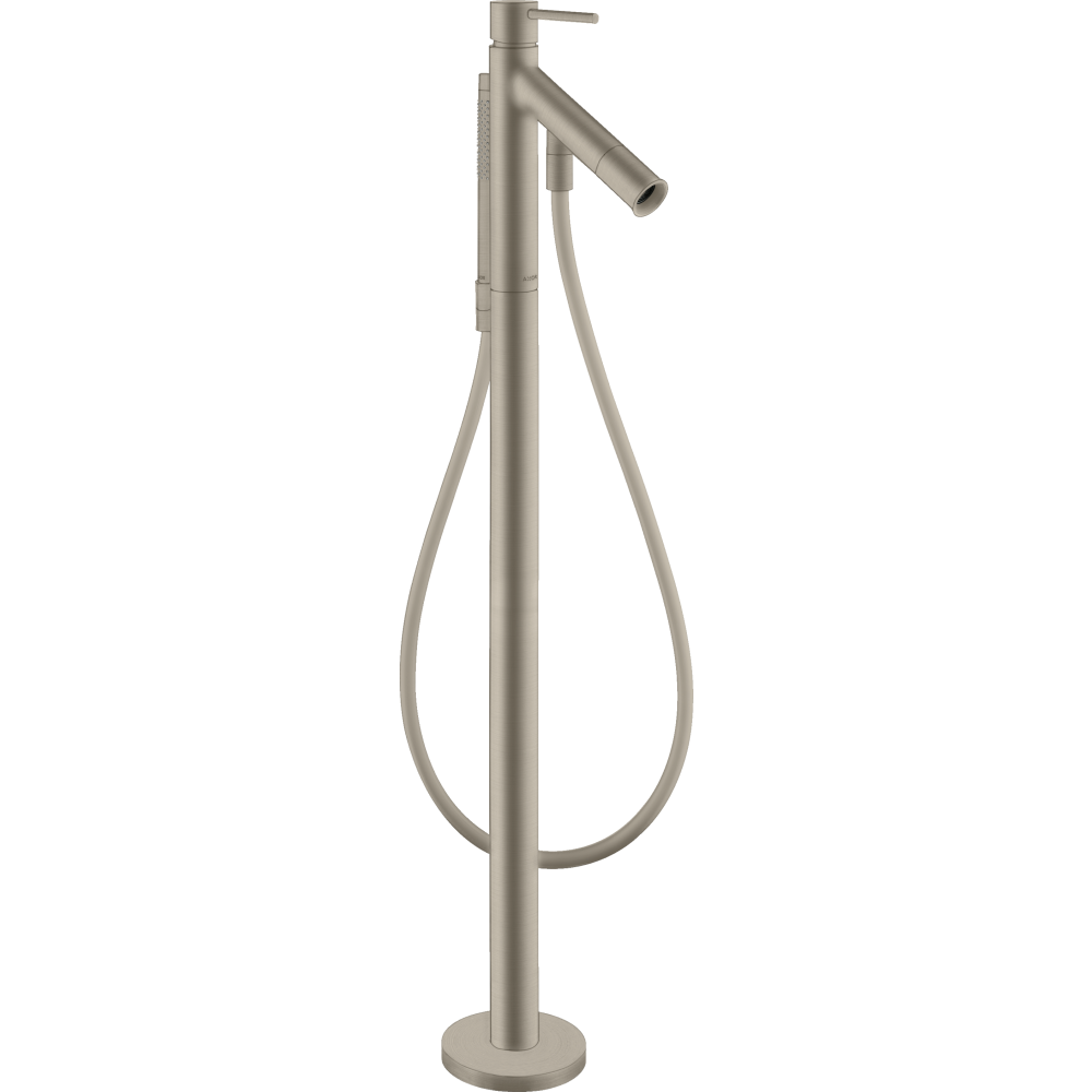 Смеситель для ванны напольный Axor Starck, однорычажный, с круглой рычаговой рукояткой, 10456820, шлифованный никель