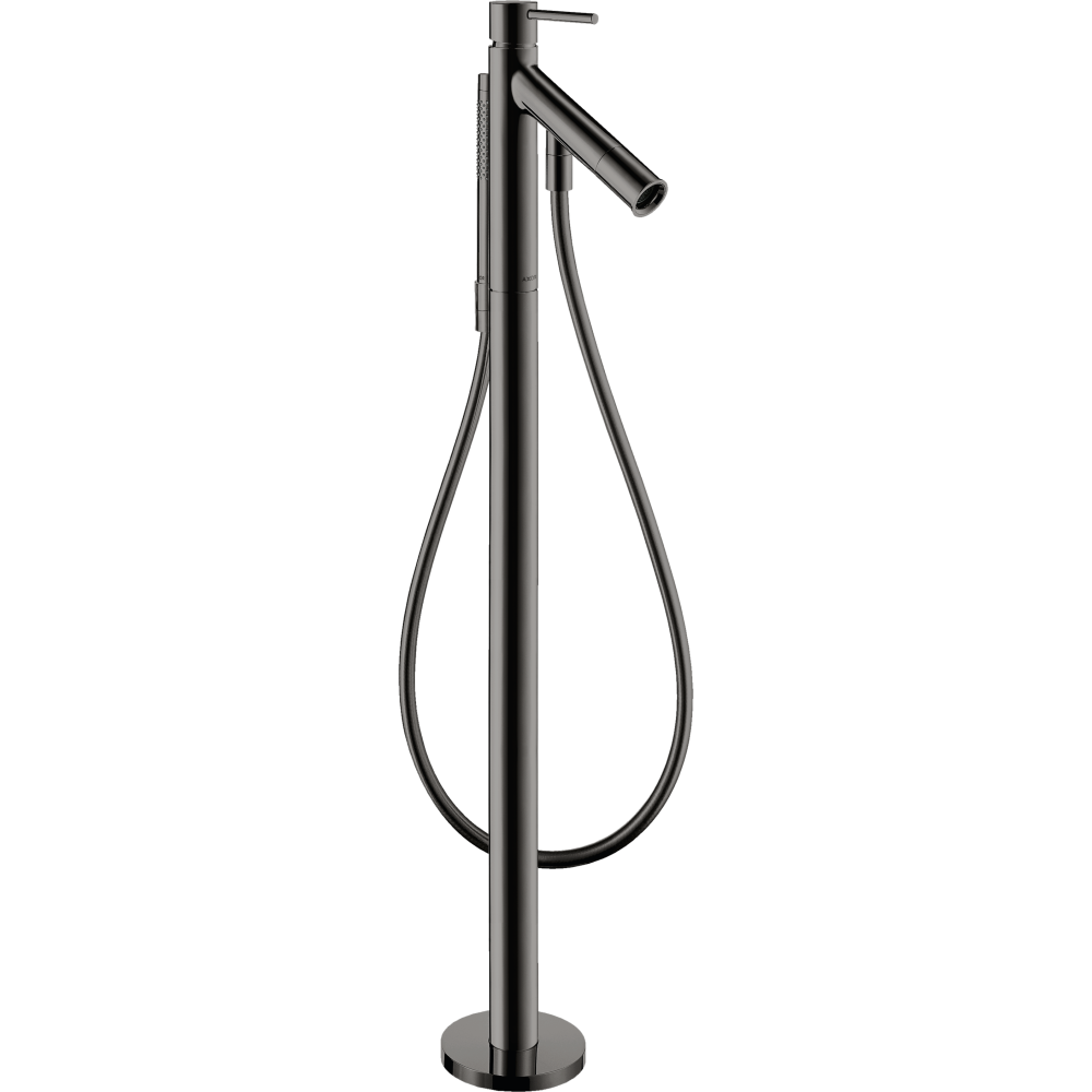 Смеситель для ванны напольный Axor Starck, c двумя рукоятками, 10458330, полированный черный хром 