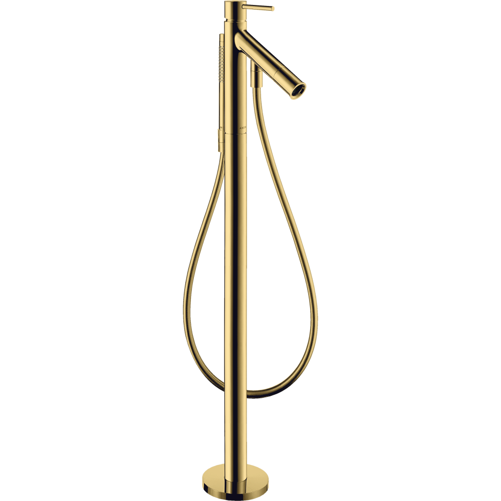 Смеситель для ванны напольный Axor Starck, c двумя рукоятками, 10458990, полированное золото