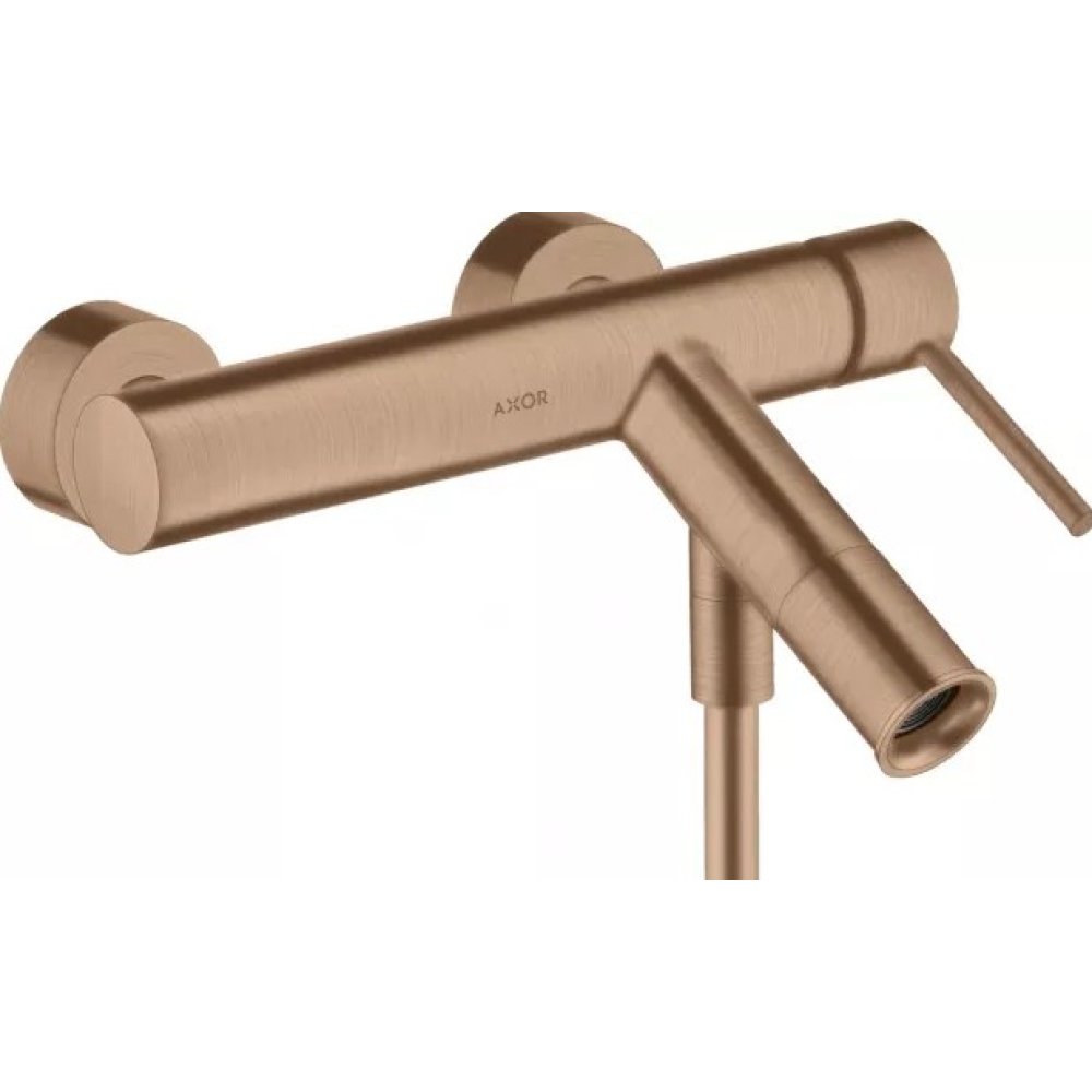 Смеситель для ванны Axor Starck, однорычажный, внешнего монтажа, с плоской рычаговой рукояткой, 10465950, шлифованная медь