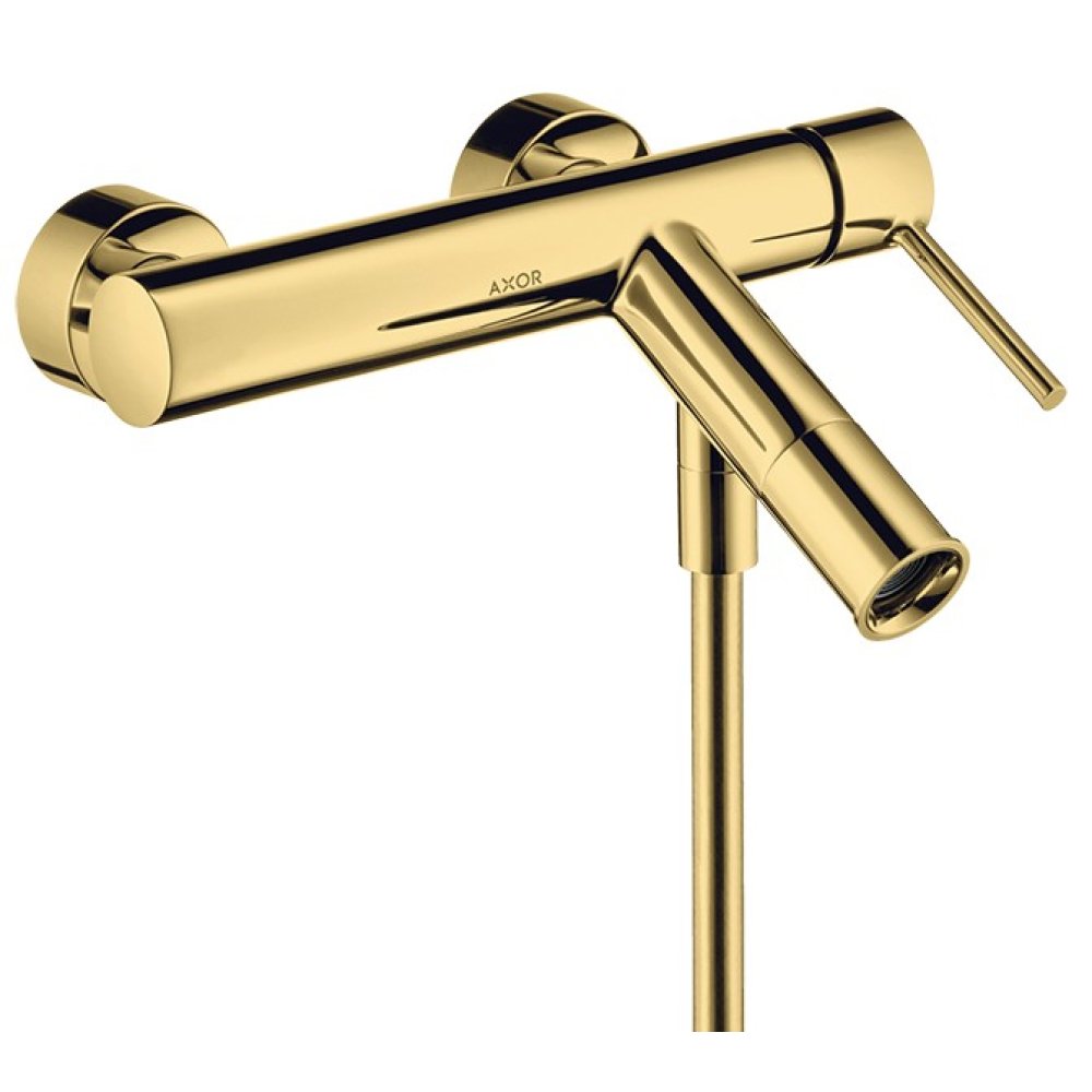 Смеситель для ванны Axor Starck, однорычажный, внешнего монтажа, с плоской рычаговой рукояткой, 10465990, полированное золото
