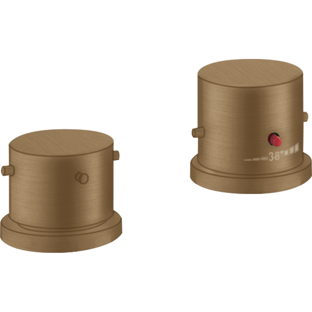 Термостат на край ванны Axor Starck, на 2 отверстия, с рукоятками zero, 10480140, шлифованная бронза