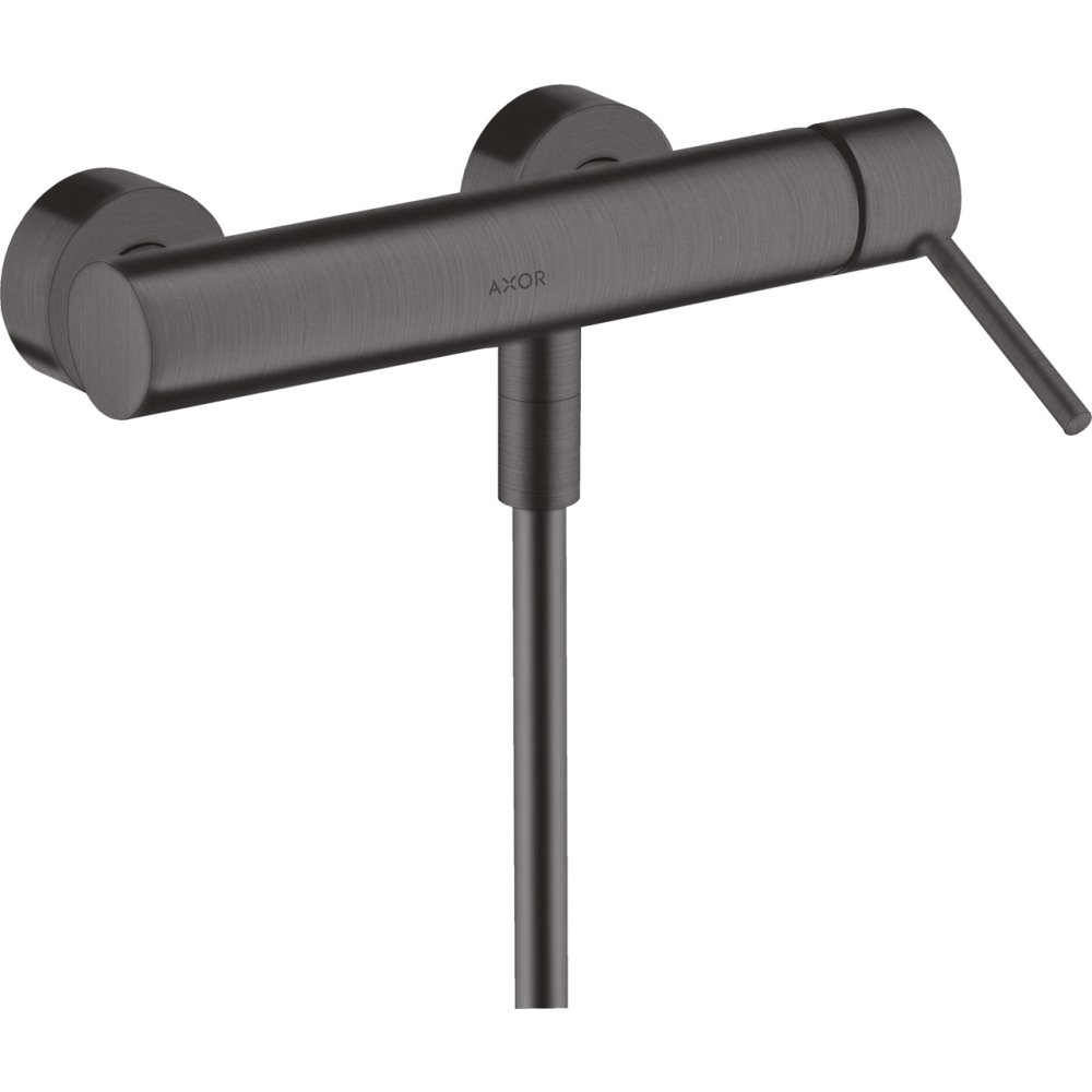 Смеситель для душа Axor Starck, однорычажный, внешнего монтажа, с круглой рычаговой рукояткой, 10611340, шлифованный черный хром 