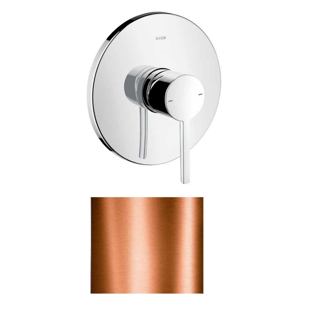 Смеситель для душа Axor Starck, однорычажный, скрытого монтажа, с плоской рычаговой рукояткой, 10614300, полированное красное золото 