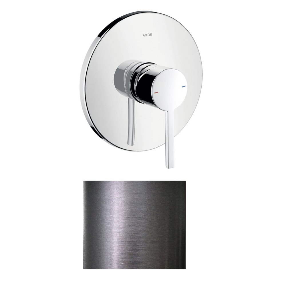 Смеситель для душа Axor Starck, однорычажный, скрытого монтажа, с плоской рычаговой рукояткой, 10614330, полированный черный хром 