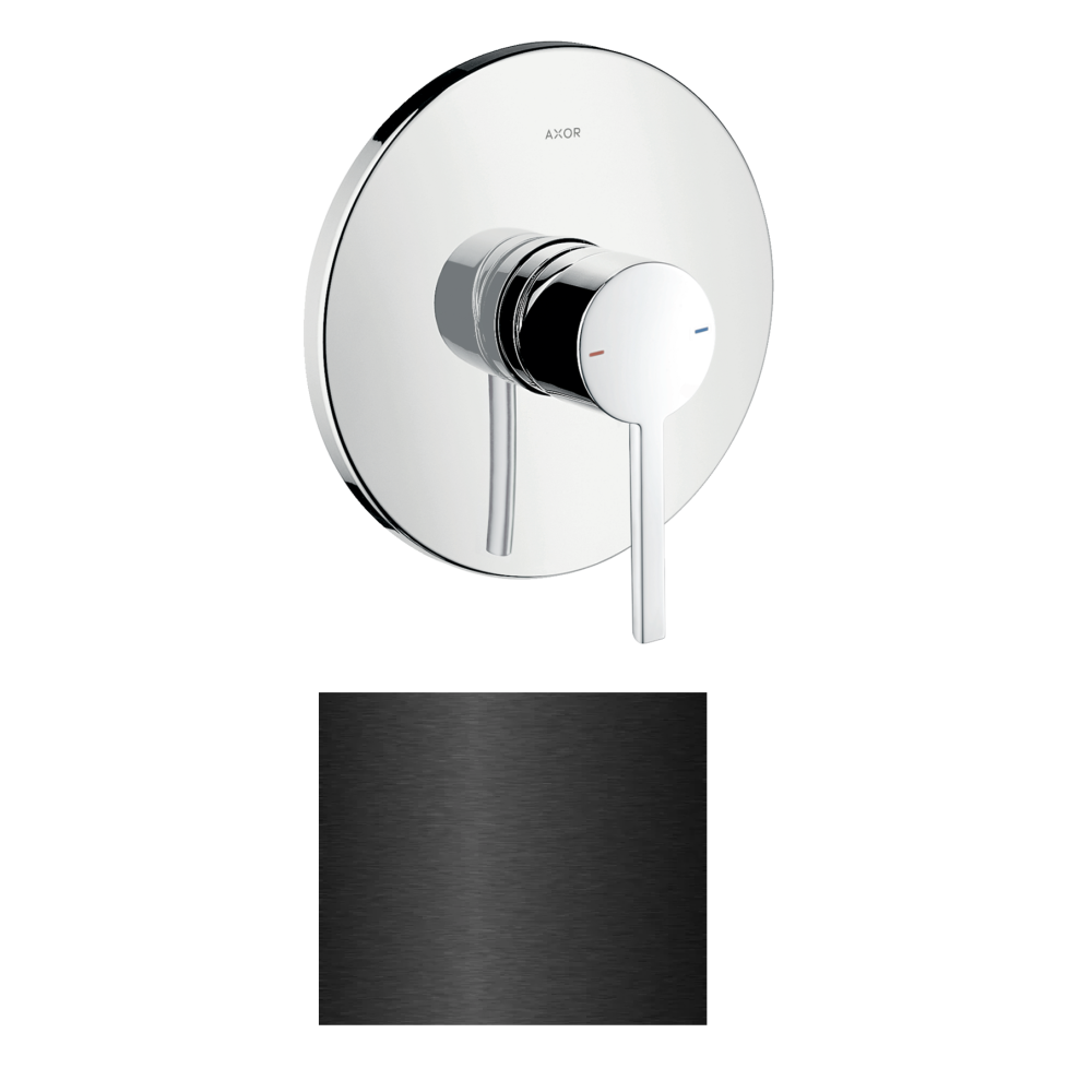 Смеситель для душа Axor Starck, однорычажный, скрытого монтажа, с плоской рычаговой рукояткой, 10614340, шлифованный черный хром 