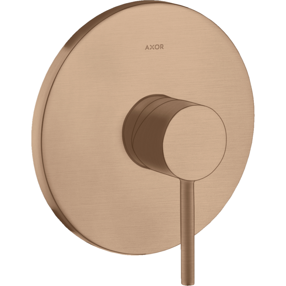 Смеситель для душа Axor Starck, однорычажный, скрытого монтажа, с круглой рычаговой рукояткой, 10616310, шлифованное красное золото