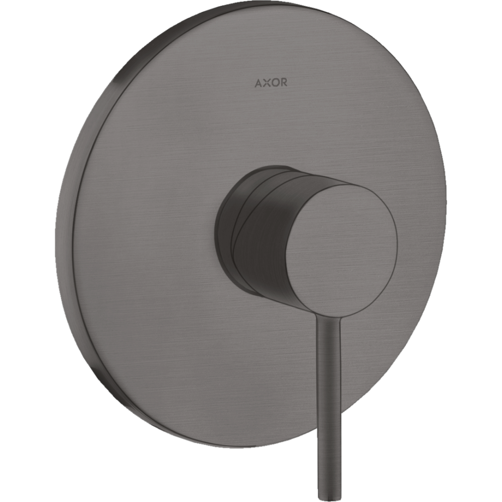 Смеситель для душа Axor Starck, однорычажный, скрытого монтажа, с круглой рычаговой рукояткой, 10616340, шлифованный черный хром 