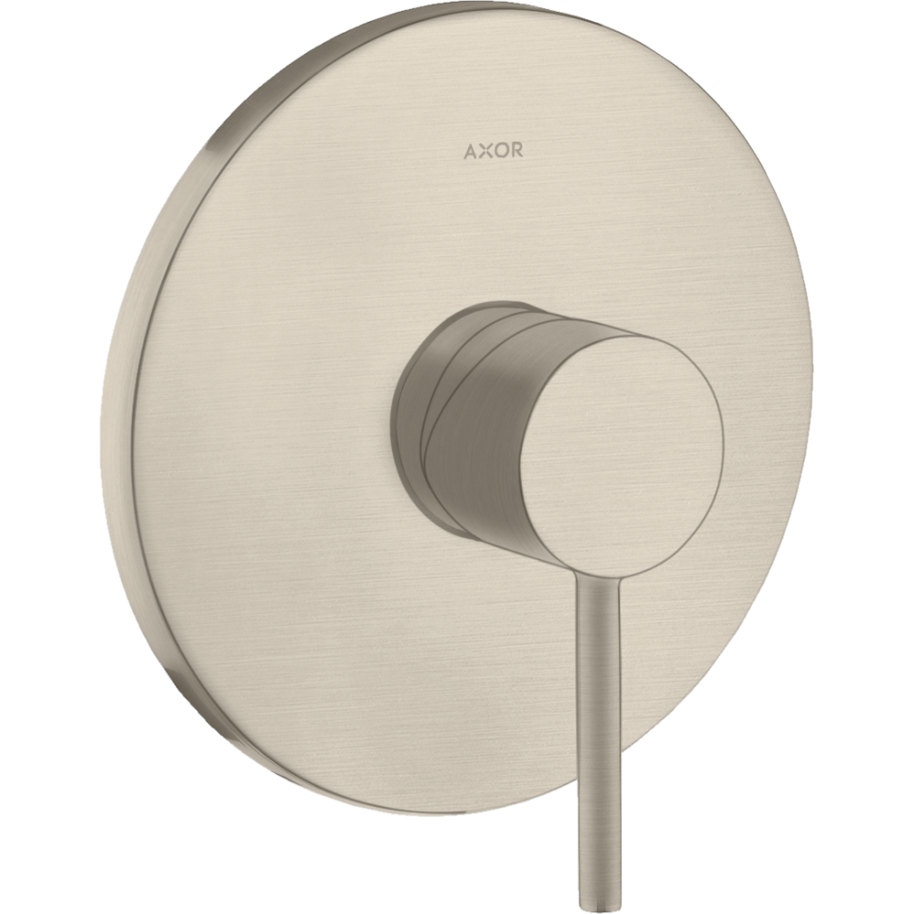 Смеситель для душа Axor Starck, однорычажный, скрытого монтажа, с круглой рычаговой рукояткой, 10616820, шлифованный никель