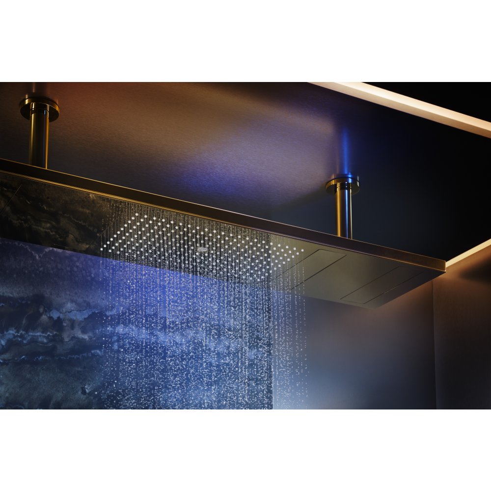 Верхний душ Axor ShowerSolutions, ShowerHeaven 1200/300 4jet, с подсветкой 3500 K, 10628330, полированный черный хром 