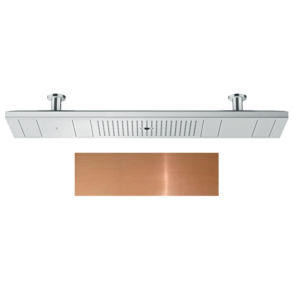 Верхний душ Axor ShowerHeaven, 120x30 см, 4jet, с подсветкой, 3500 K, 10628930, полированная медь