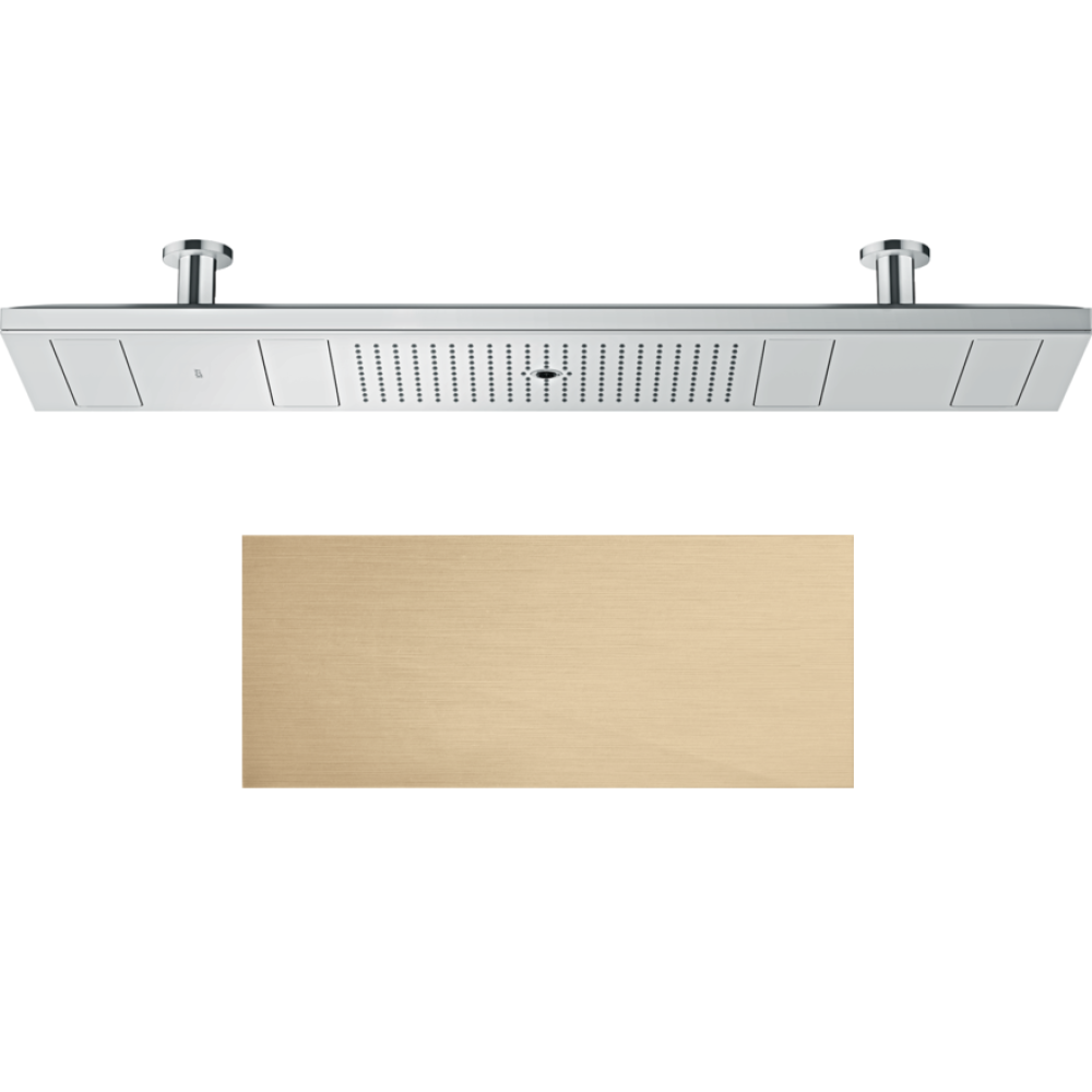 Верхний душ Axor ShowerHeaven, 120x30 см, 4 jet, без подсветки, 10637140, шлифованная бронза