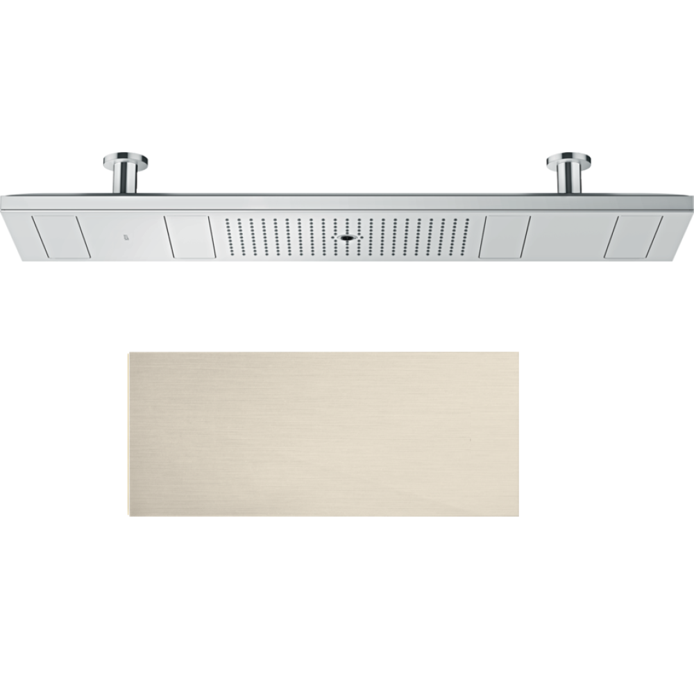 Верхний душ Axor ShowerHeaven, 120x30 см, 4 jet, без подсветки, 10637820, шлифованный никель