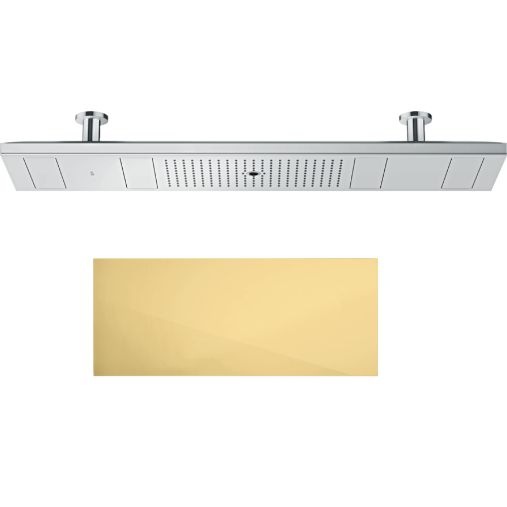 Верхний душ Axor ShowerHeaven, 120x30 см, 4 jet, без подсветки, 10637990, полированное золото