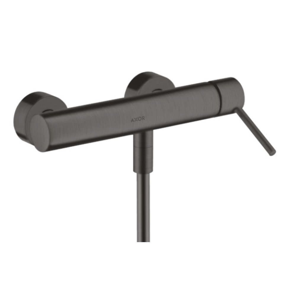 Смеситель для душа Axor Starck, однорычажный, внешнего монтажа, с плоской рычаговой рукояткой, 10665340, шлифованный черный хром 