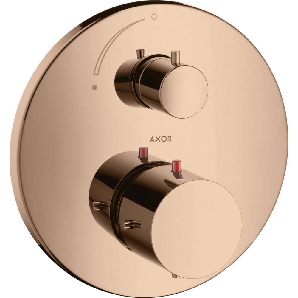 Термостат с запорным вентилем для душа Axor Starck, 10700300, полированное красное золото 