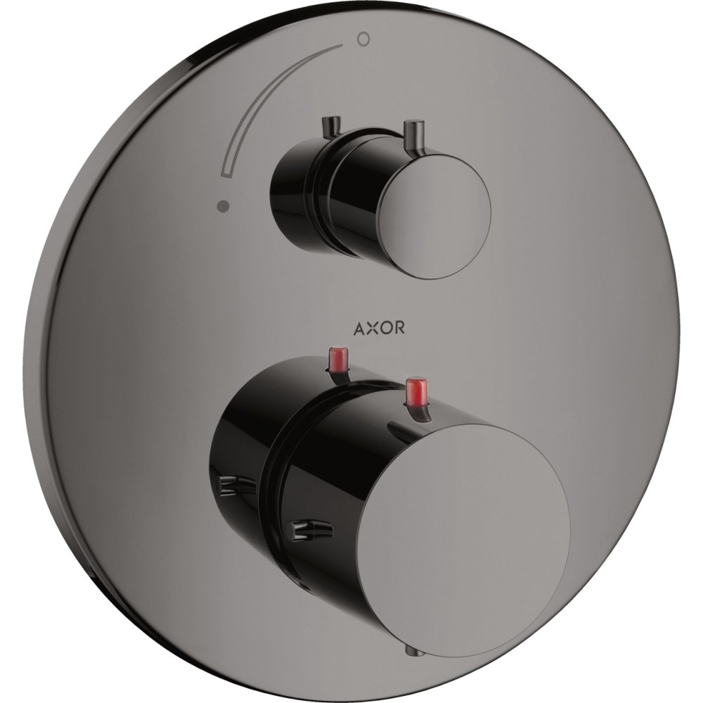Термостат с запорным вентилем для душа Axor Starck, 10700330, полированный черный хром 